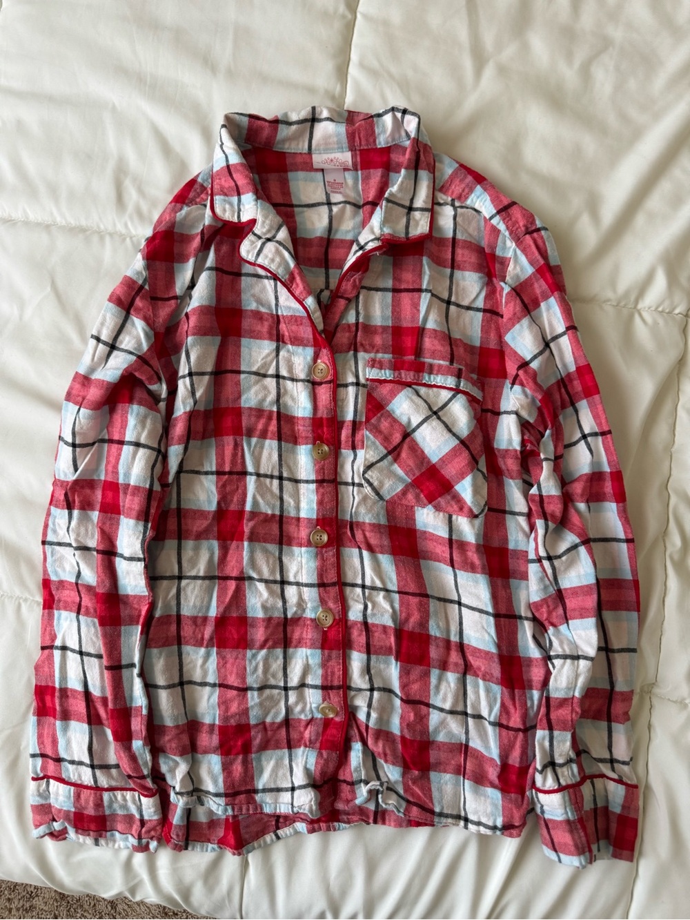WonderShop by Target. Red and White Plaid pajama shirt.